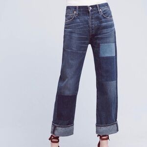 Citizens of Humanity • NWT Cora High Rise Relaxed Crop Patchwork Jeans Size 27